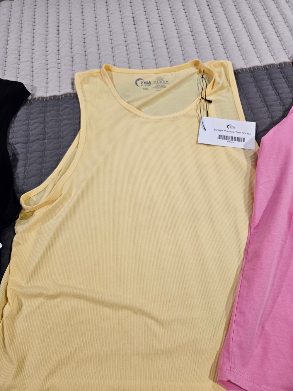 ZYIA Soft Ribbed Light Yellow Tank Top